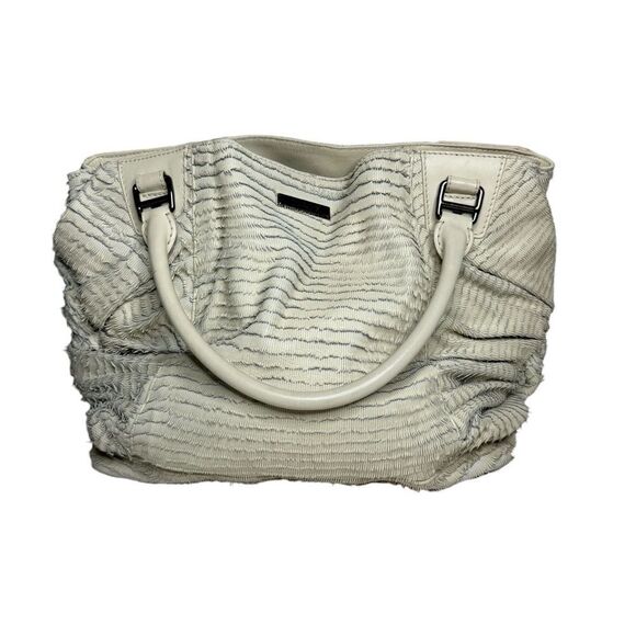 Burberry Prorsum cream leather fringe pleated gathered large slouchy hobo bag - Picture 1 of 16